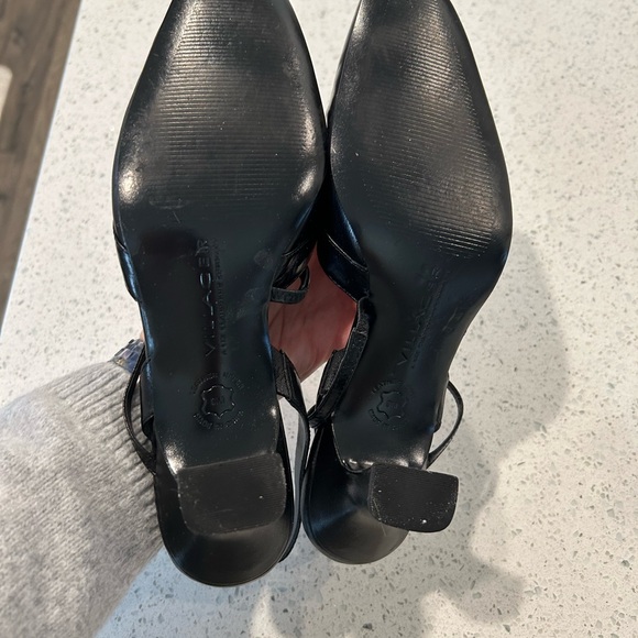Villager Black Slingback Heels with Block Heel - Picture 3 of 5
